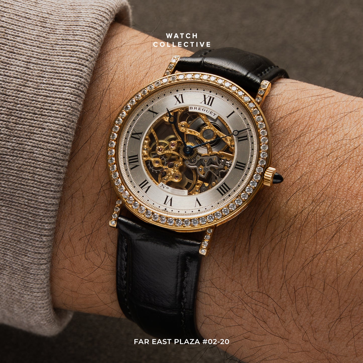 Breguet Classique 18k Yellow gold diamond bezel 33mm manual winding