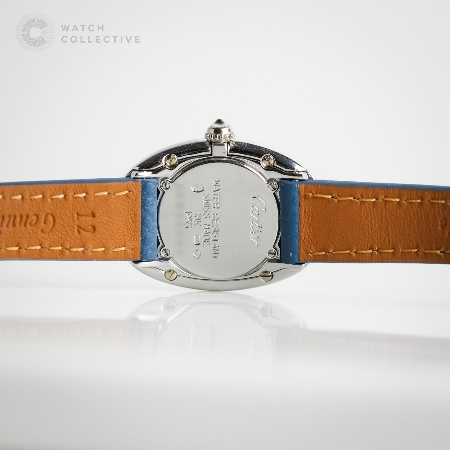 Cartier Baignoire 18k White Gold AM Diamonds 23mm Quartz 1955