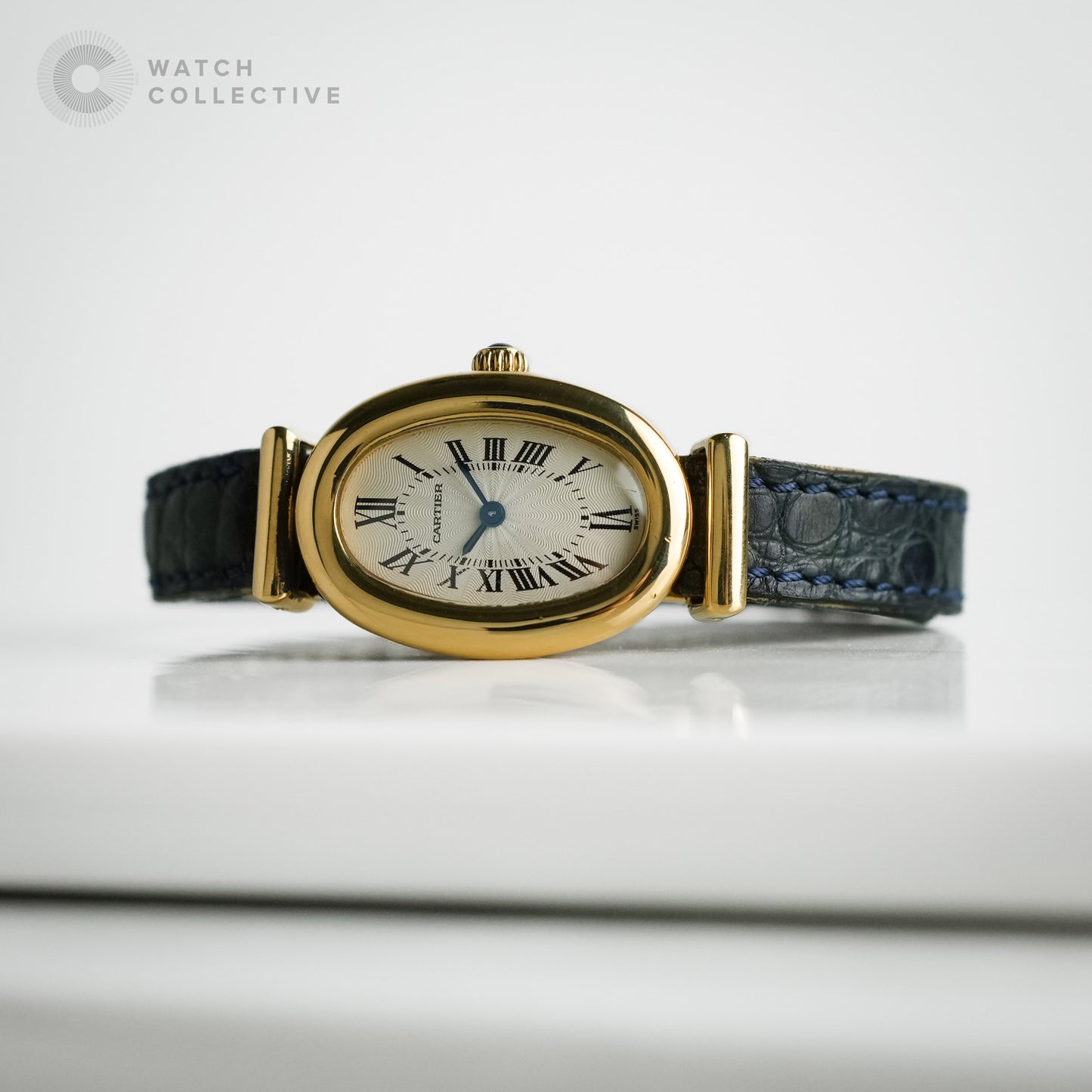 Cartier Baignoire 18k Yellow Gold Hidden Clasp Quartz 20mm W1514857
