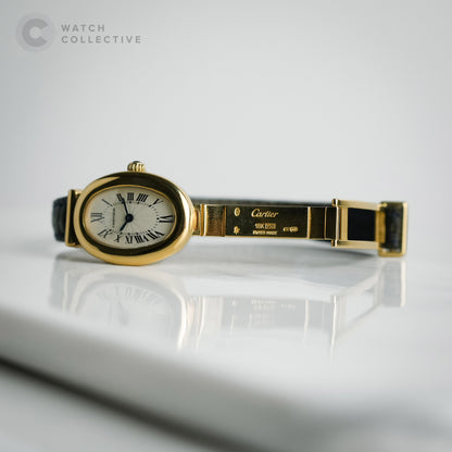 Cartier Baignoire 18k Yellow Gold Hidden Clasp Quartz 20mm W1514857