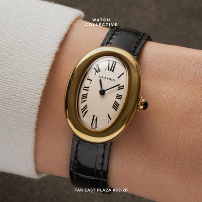 Cartier Baignoire Medium size on bracelet Gold/Steel 23mm Quartz 80579