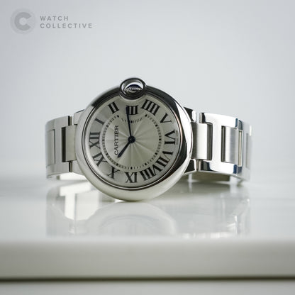 Complete Set | Cartier Ballon Bleu stainless steel white dial 36mm quartz W69011Z4