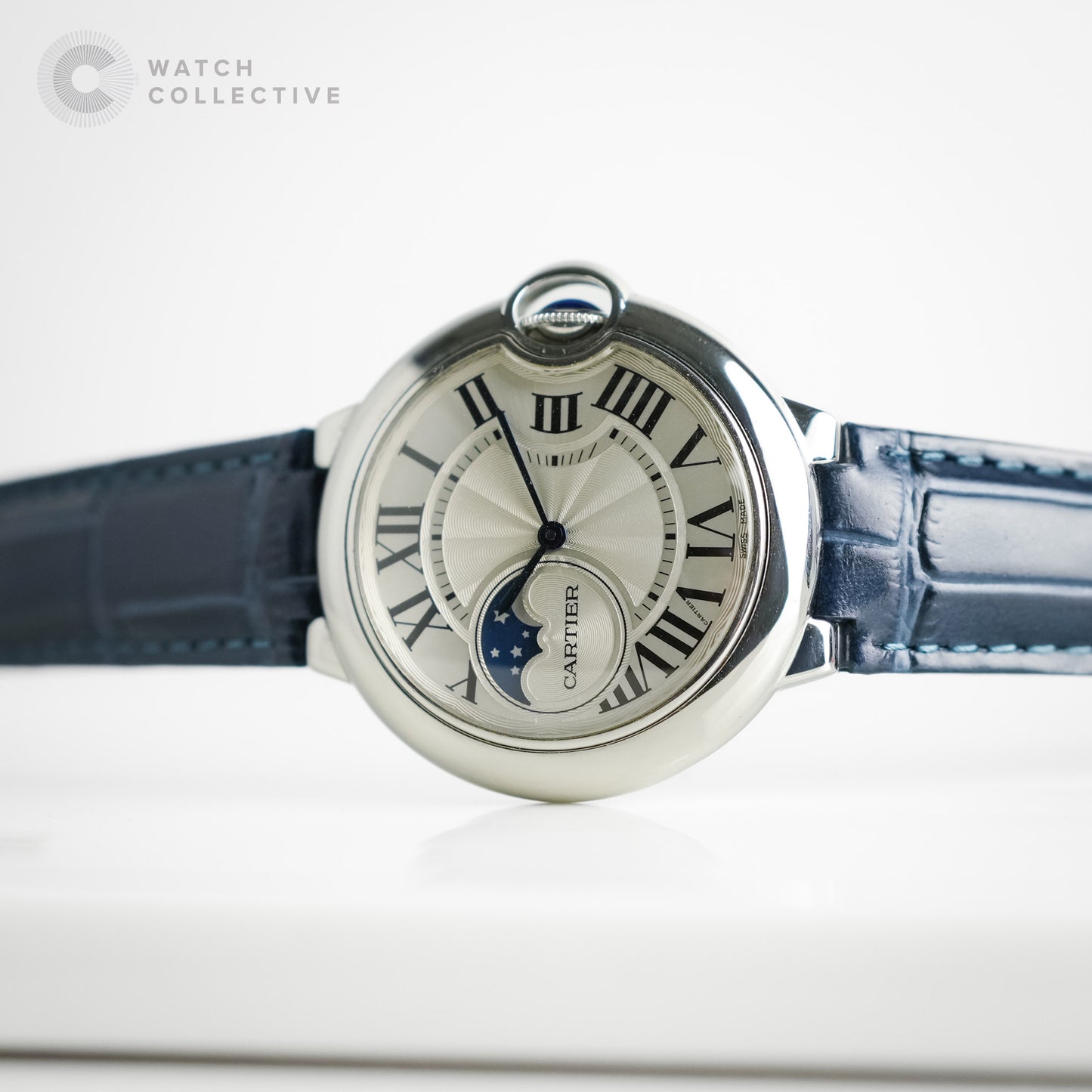 Cartier Ballon Bleu Moonphase Steel Silver Dial 37mm Automatic WSBB0020