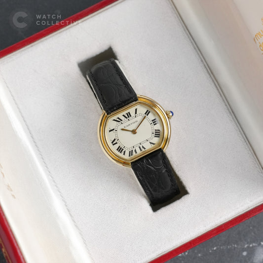 Cartier Ellipse Cushion 18k Yellow Gold Manual Winding 78091