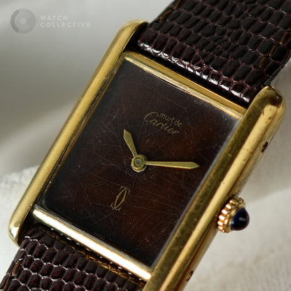 Cartier Must de Cartier Tank Brown Wood Pattern