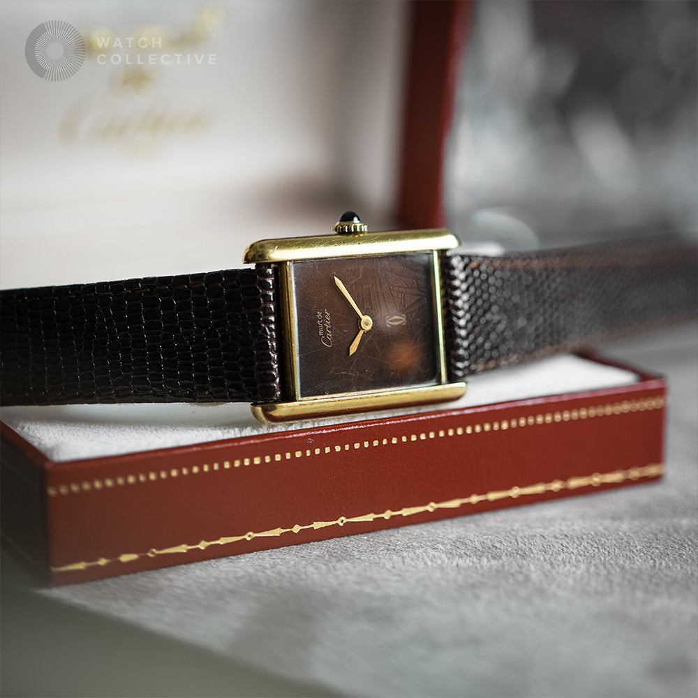 Cartier Must de Cartier Tank Brown Wood Pattern