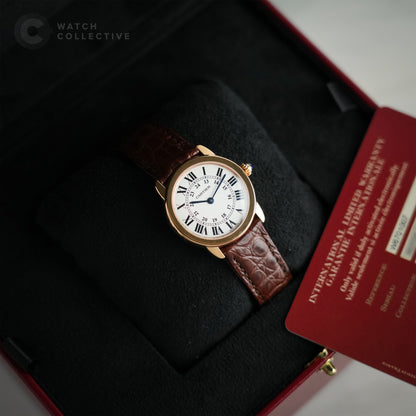 Cartier Ronde Solo Quartz 18k Rose Gold W6701007 | Complete Set