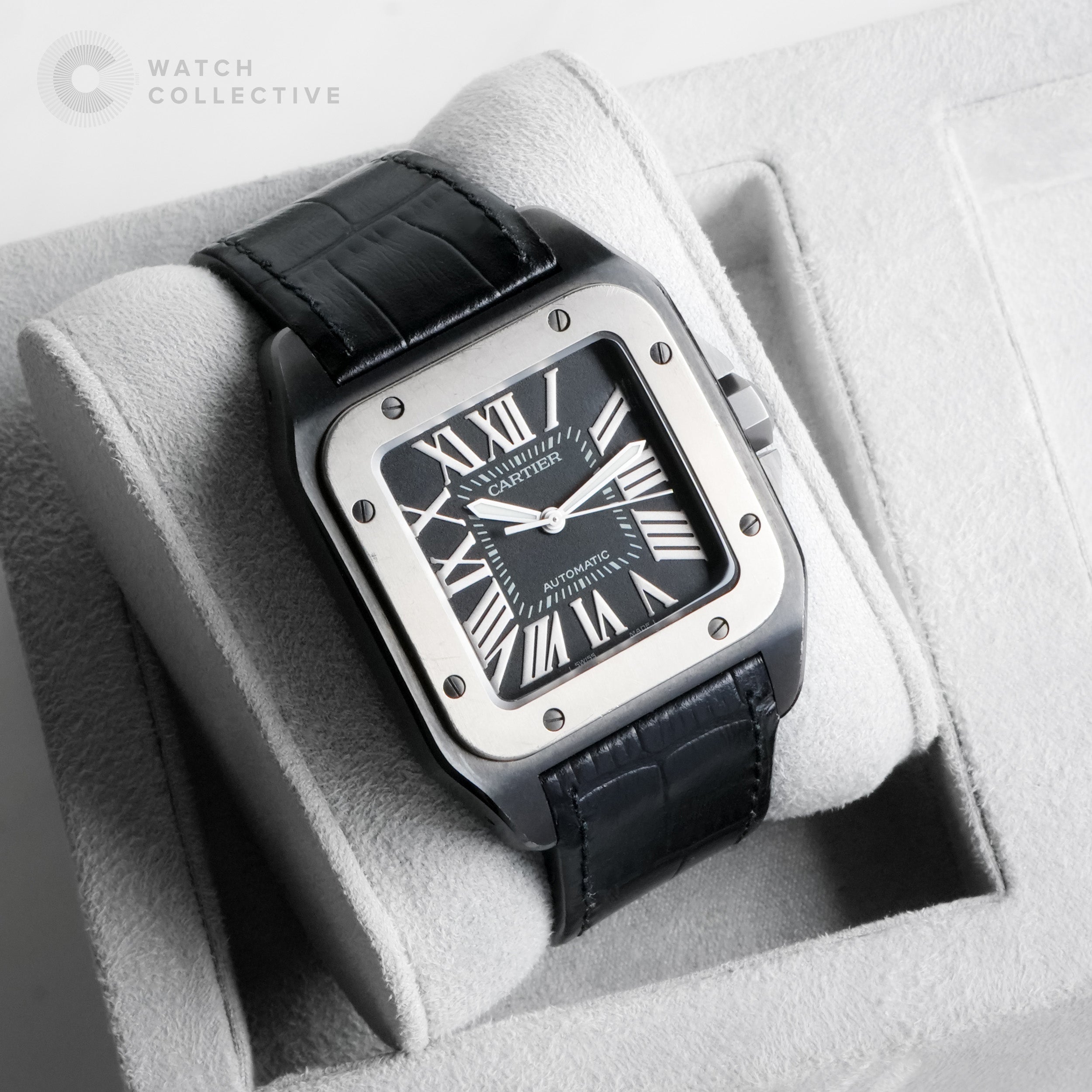 Cartier Santos 100XL Full Black Automatic 2656 Watch Collective