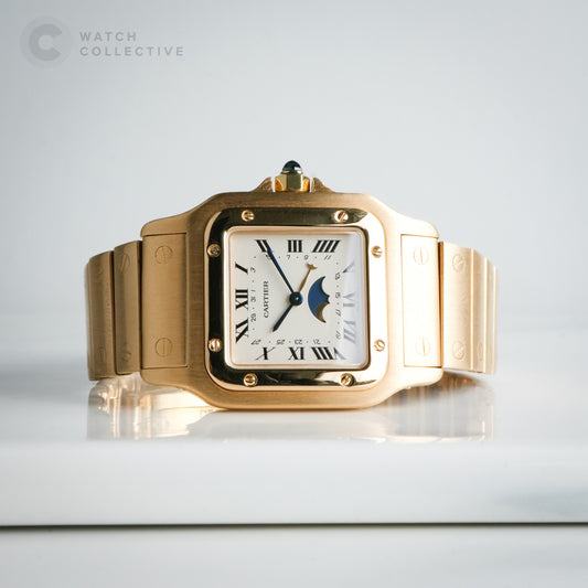 Cartier Santos Galbee Moonphase 18k Yellow Gold 819901 | Complete Set