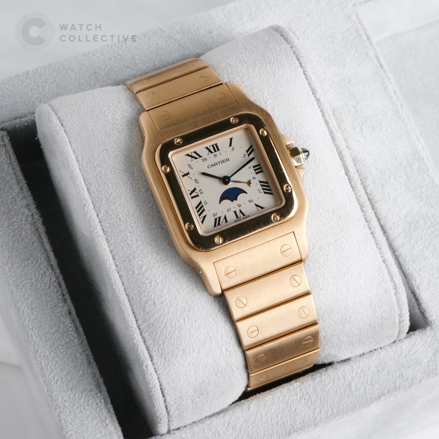 Cartier Santos Galbee Moonphase 18k Yellow Gold 819901 | Complete Set