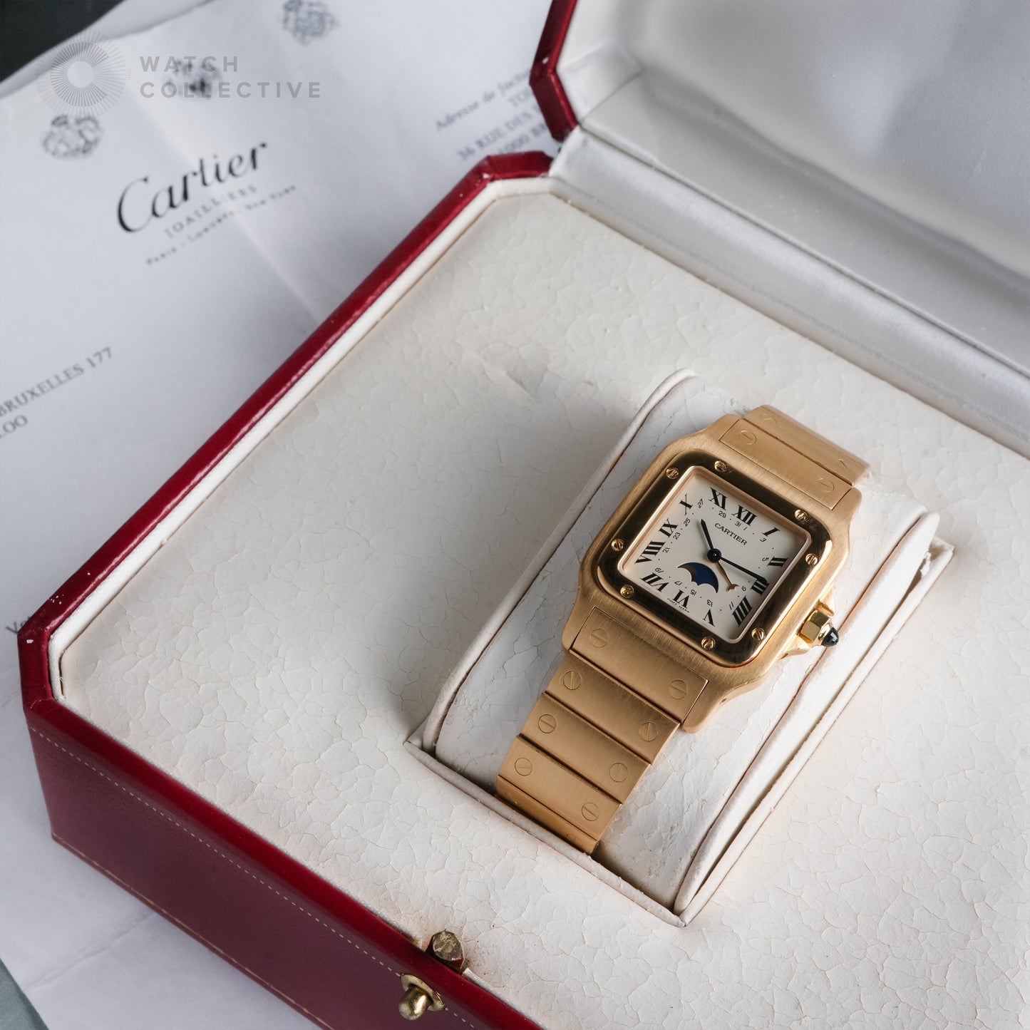 Cartier Santos Galbee Moonphase 18k Yellow Gold 819901 | Complete Set