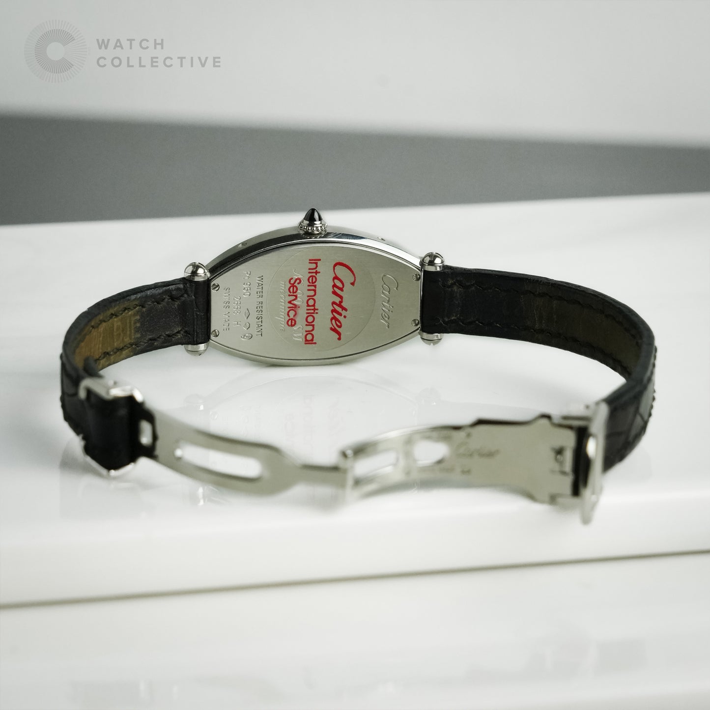 Cartier Platinum Tonneau CPCP SM Size 2668 | Watch, Service Papers & Box