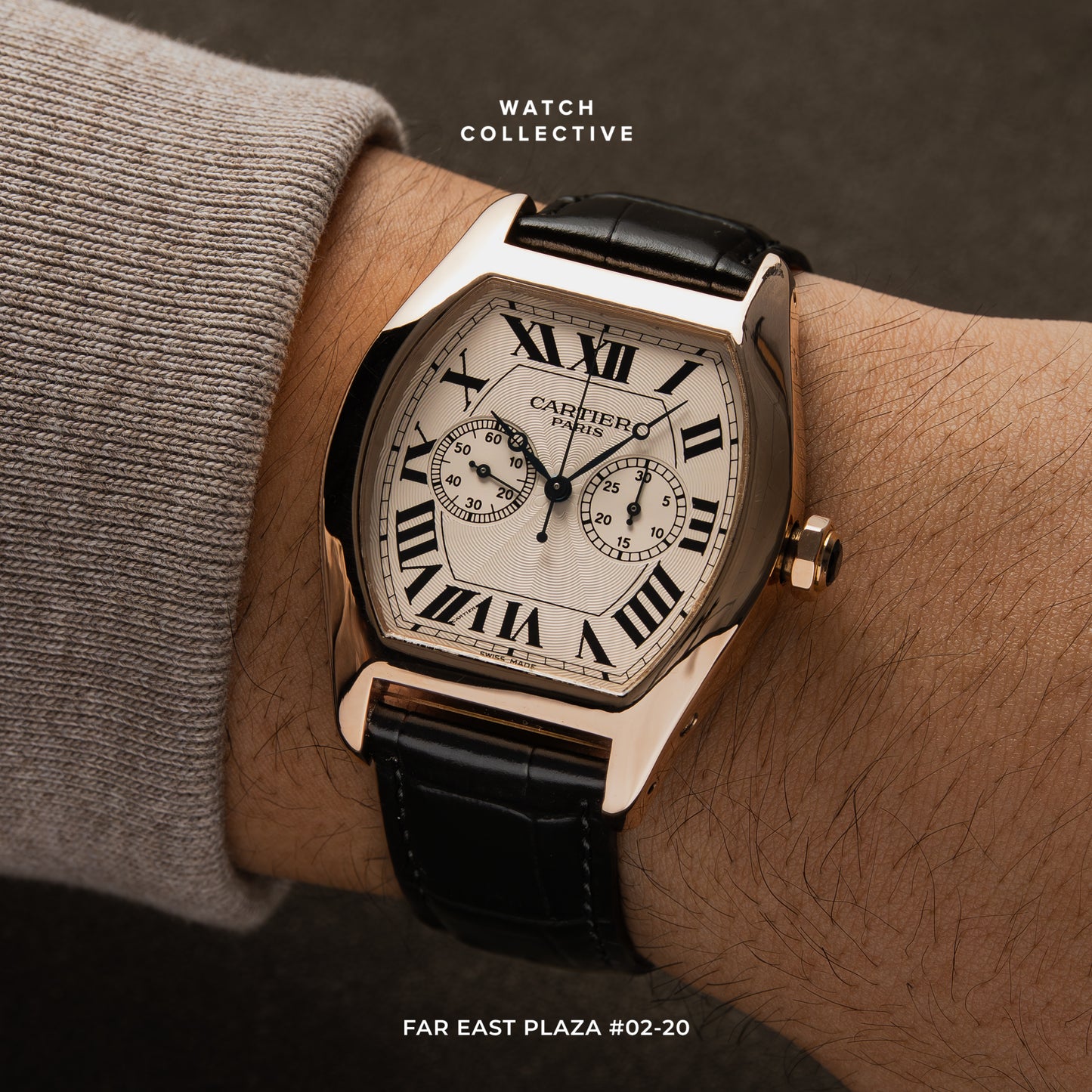 Cartier Tortue CPCP Monopusher XL 18k Rose Gold 38mm manual winding