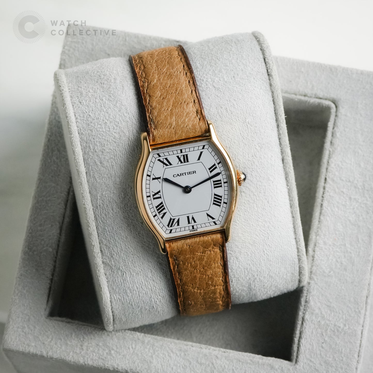 Cartier Tortue 18k Yellow Gold Manual Wind Paris Dial 60035