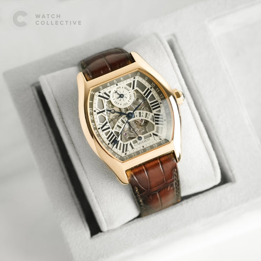 Cartier Tortue XL Perpetual Calendar Skeleton 3465 Ref W1580047