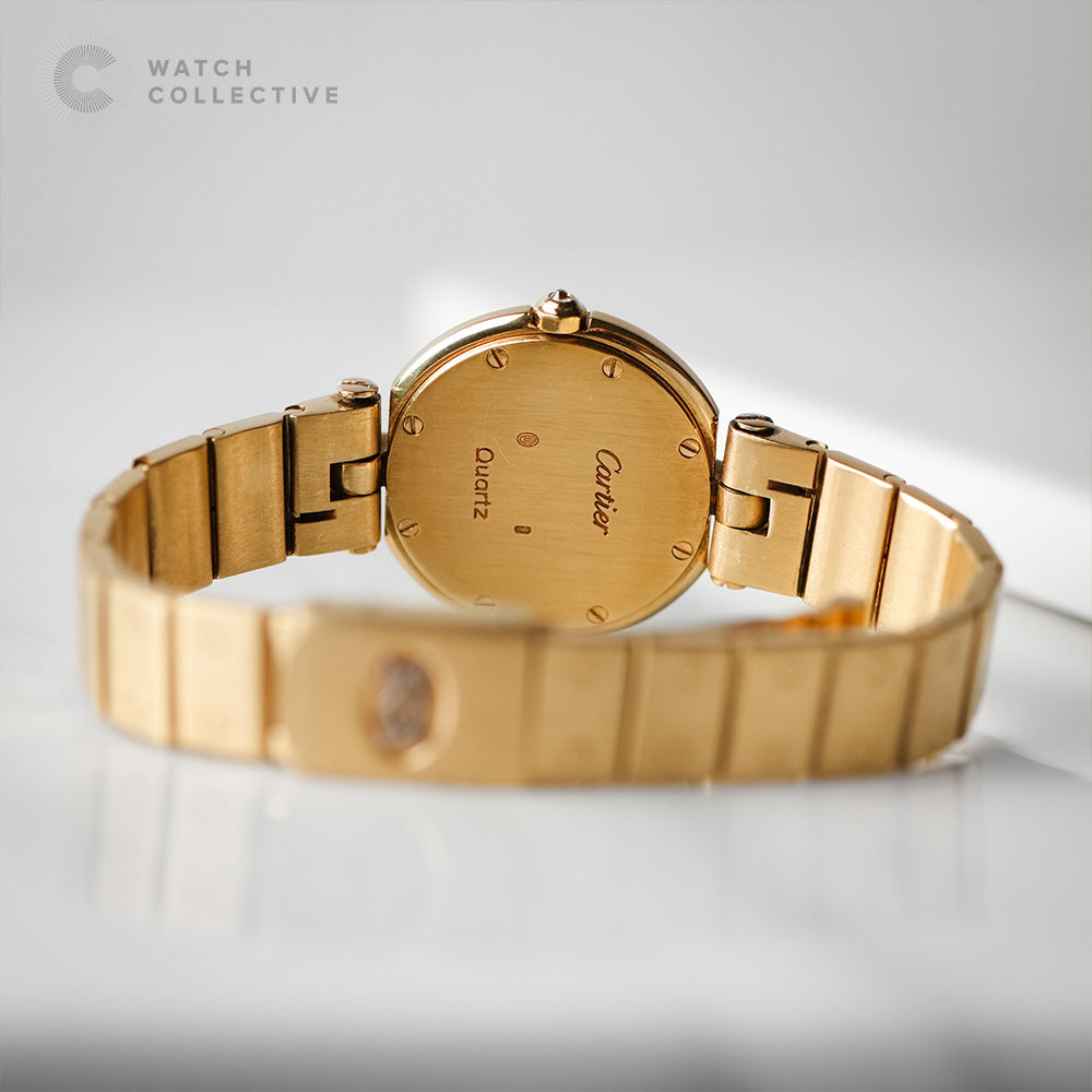 Cartier Santos Vendome Ronde 8191 18k Yellow Gold with Red Burgundy Diamond Spider Dial