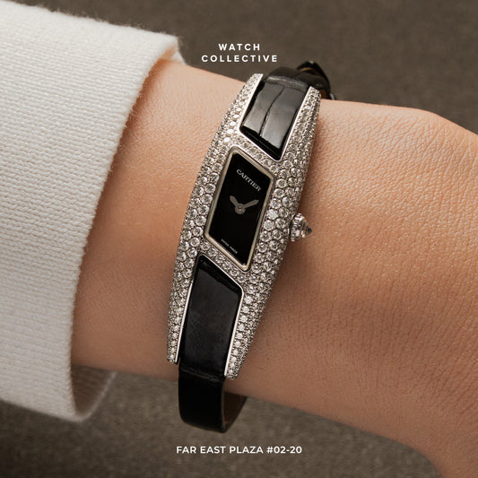 Cartier Vintage 18k White Gold Diamond bezel 16mm quartz 2571