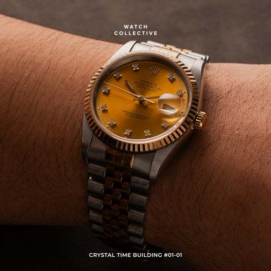 Rolex Datejust Champaigne Diamond dial Gold/Steel 36mm automatic 16233