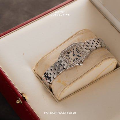 Cartier Santos Demoiselle 18k White Gold Factory Diamonds 20mm Quartz 2700