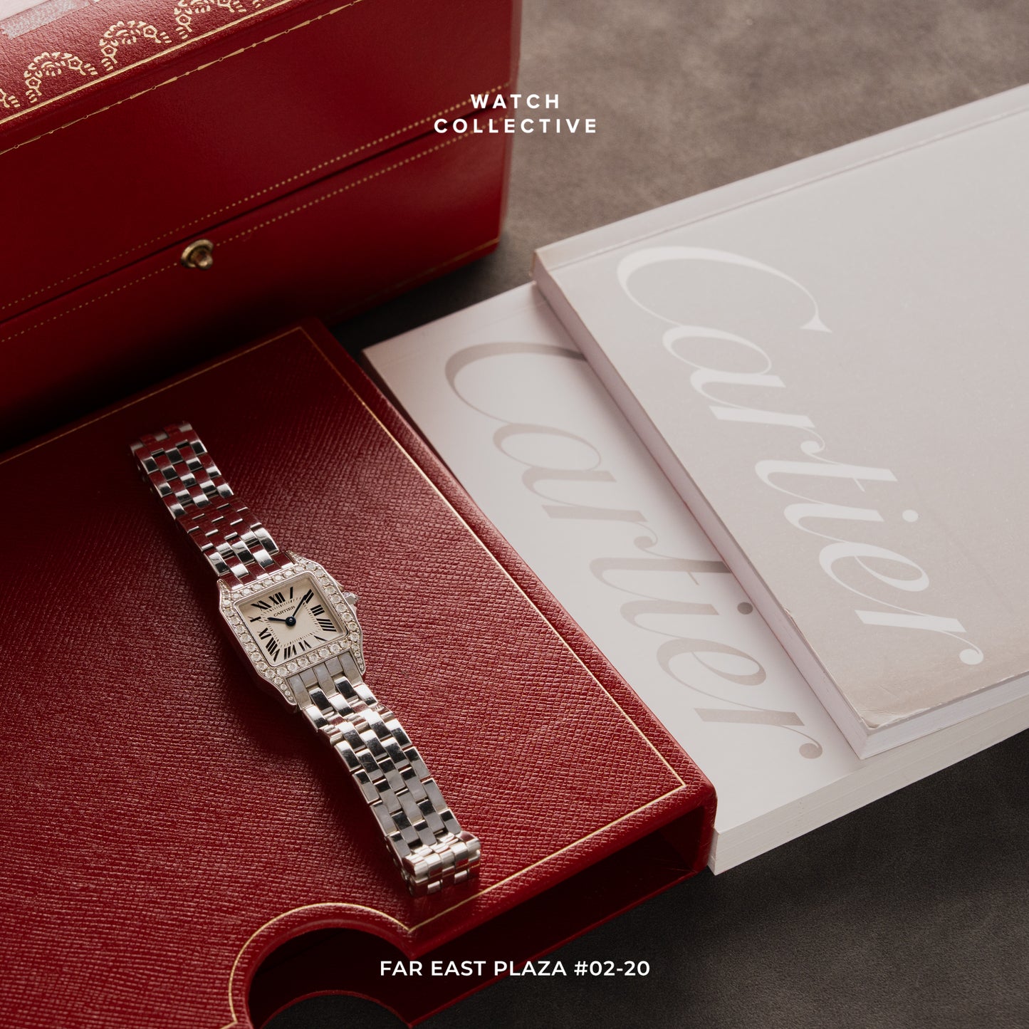 Cartier Santos Demoiselle 18k White Gold Factory Diamonds 20mm Quartz 2700