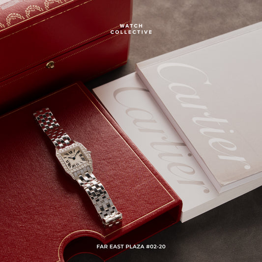 Cartier Santos Demoiselle 18k White Gold Factory Diamonds 20mm Quartz 2700