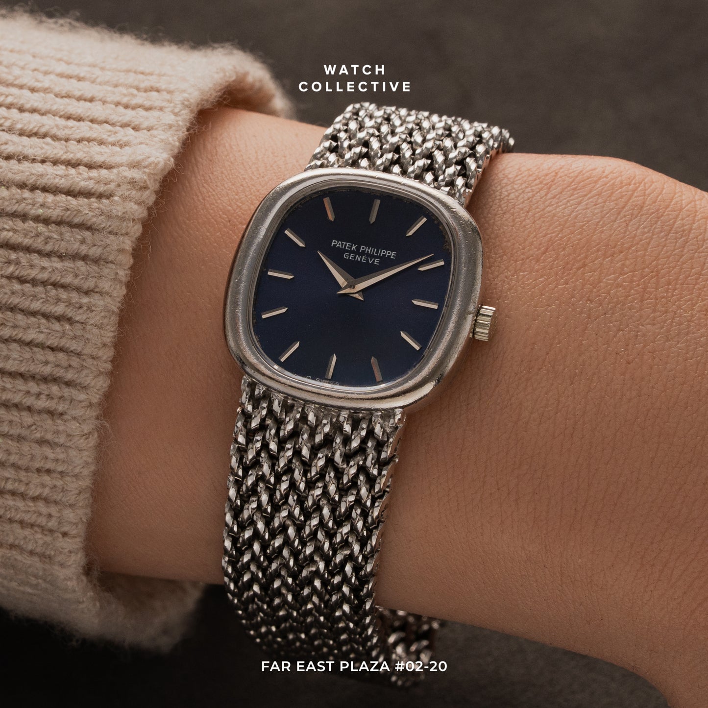 Patek Philippe Ellipse Blue Dial 18k White Gold 25mm Manual 4223/004