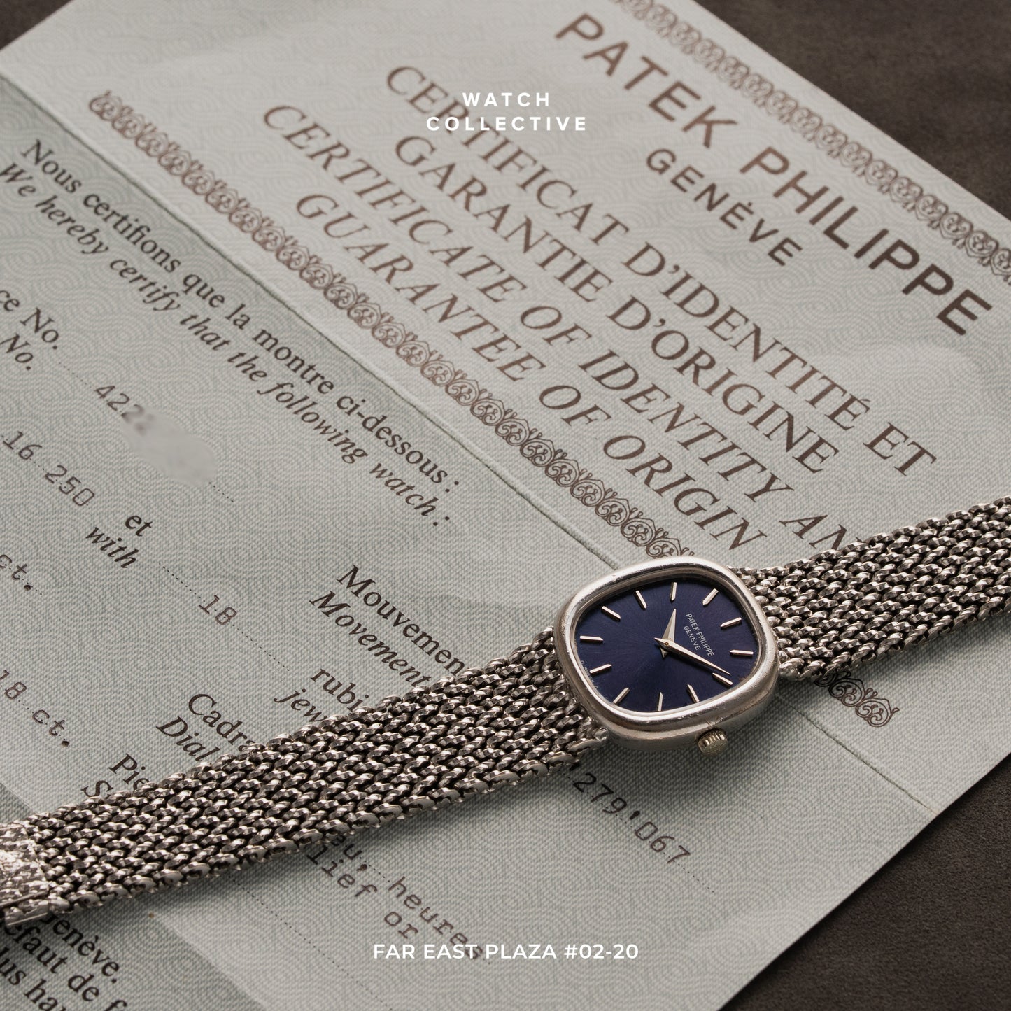 Patek Philippe Ellipse Blue Dial 18k White Gold 25mm Manual 4223/004