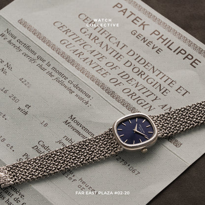 Patek Philippe Ellipse Blue Dial 18k White Gold 25mm Manual 4223/004