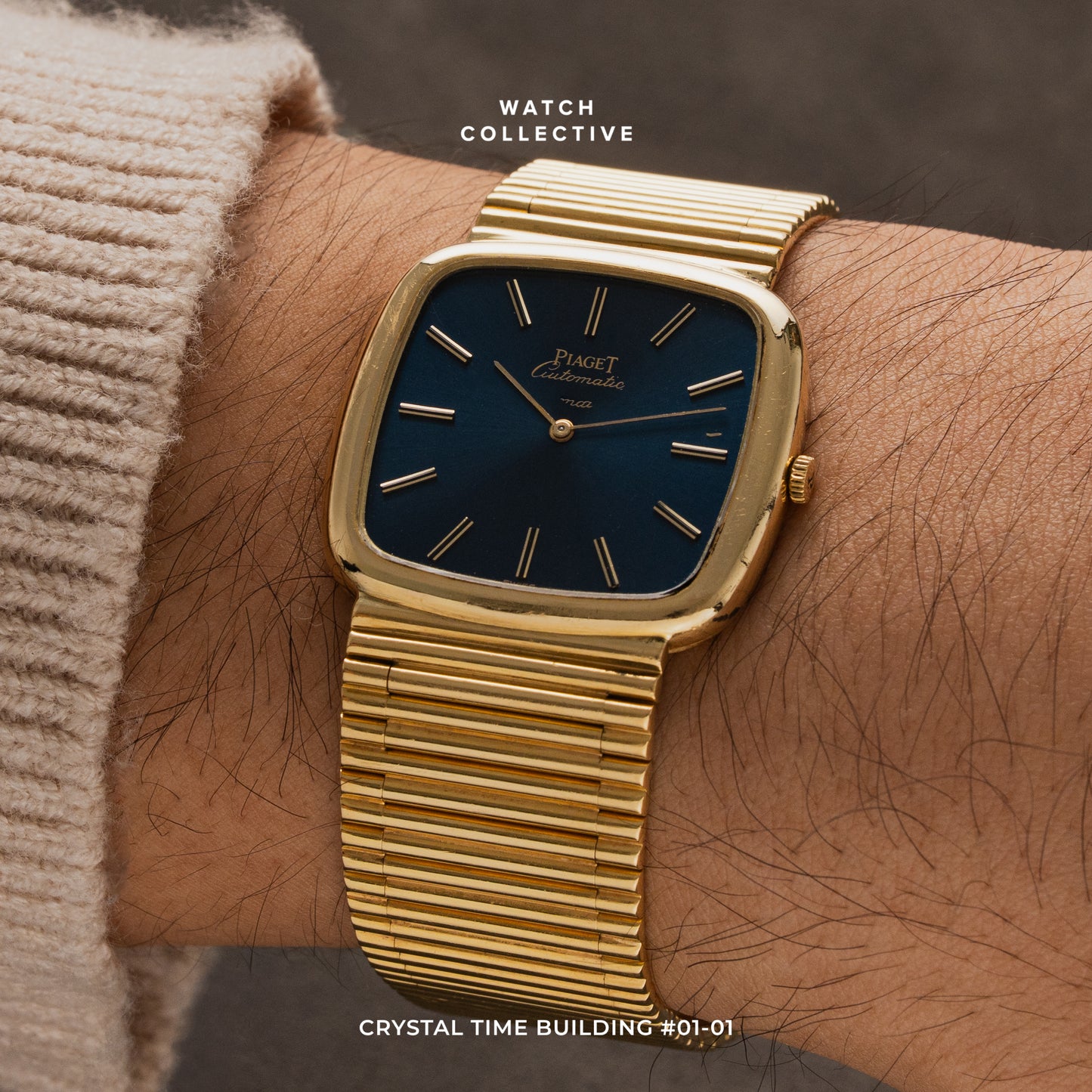 Piaget Tie-Emperador Blue Dial 18K Yellow Gold 32mm Automatic 12772G1