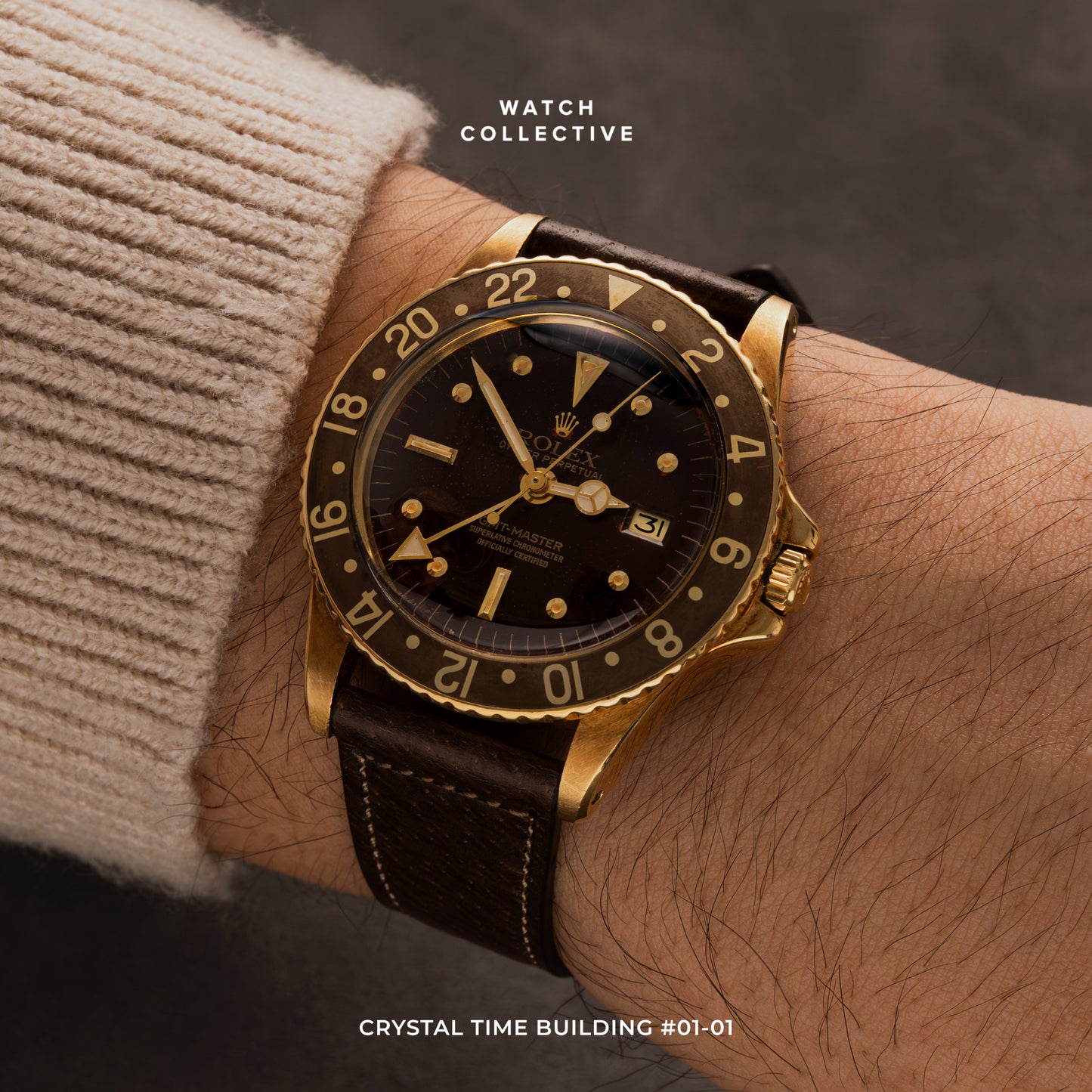 Rolex GMT Master Brown dial 18k Yellow gold 40mm automatic 1675/8
