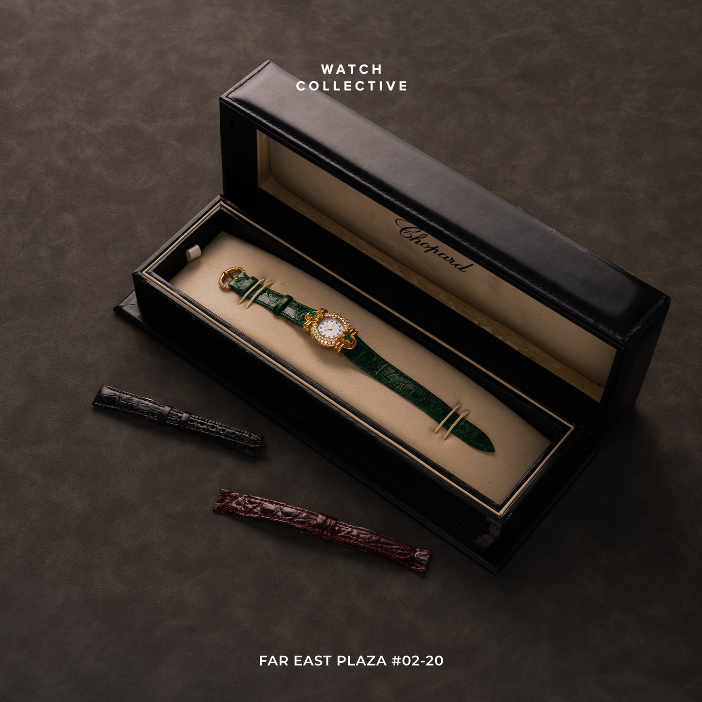 Chopard Happy Diamonds Emerald Green MOP dial 18k Yellow gold 23mm quartz