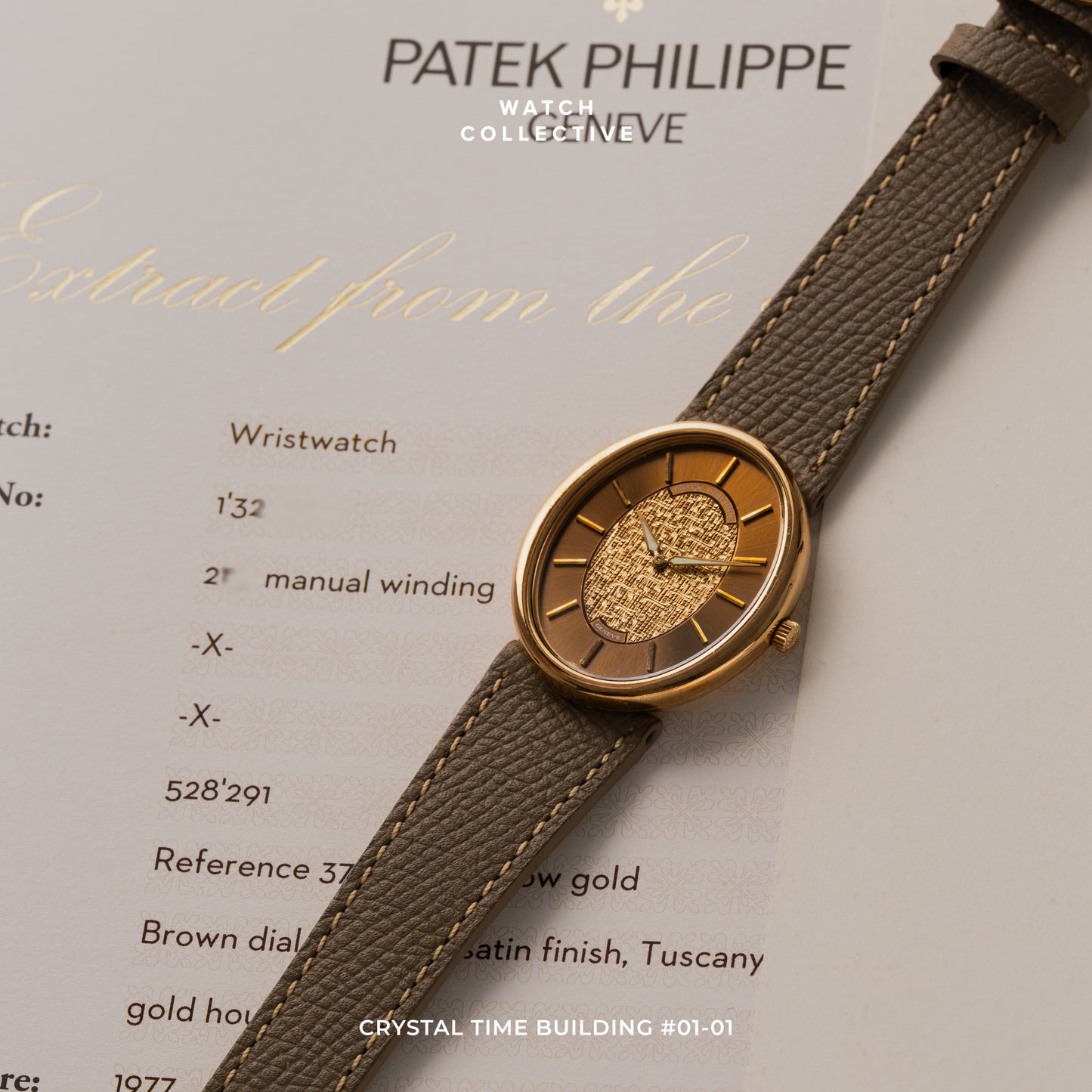 Patek Philippe Ellipse Brown dial 18k Yellow gold 30mm manual winding 3798