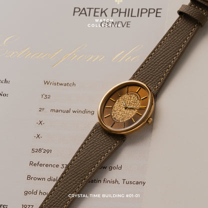 Patek Philippe Ellipse Brown dial 18k Yellow gold 30mm manual winding 3798