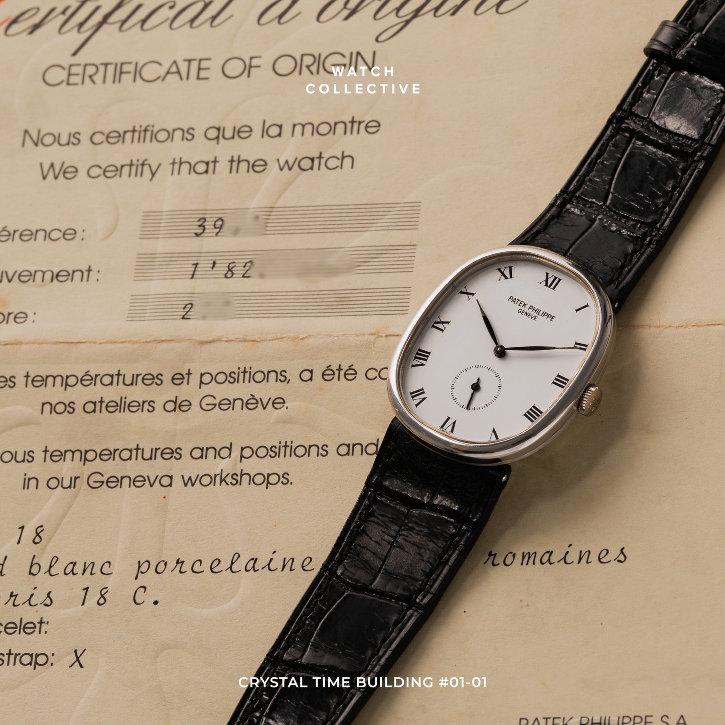 Patek Philippe Golden Ellipse 18k White gold 27mm manual winding 3948