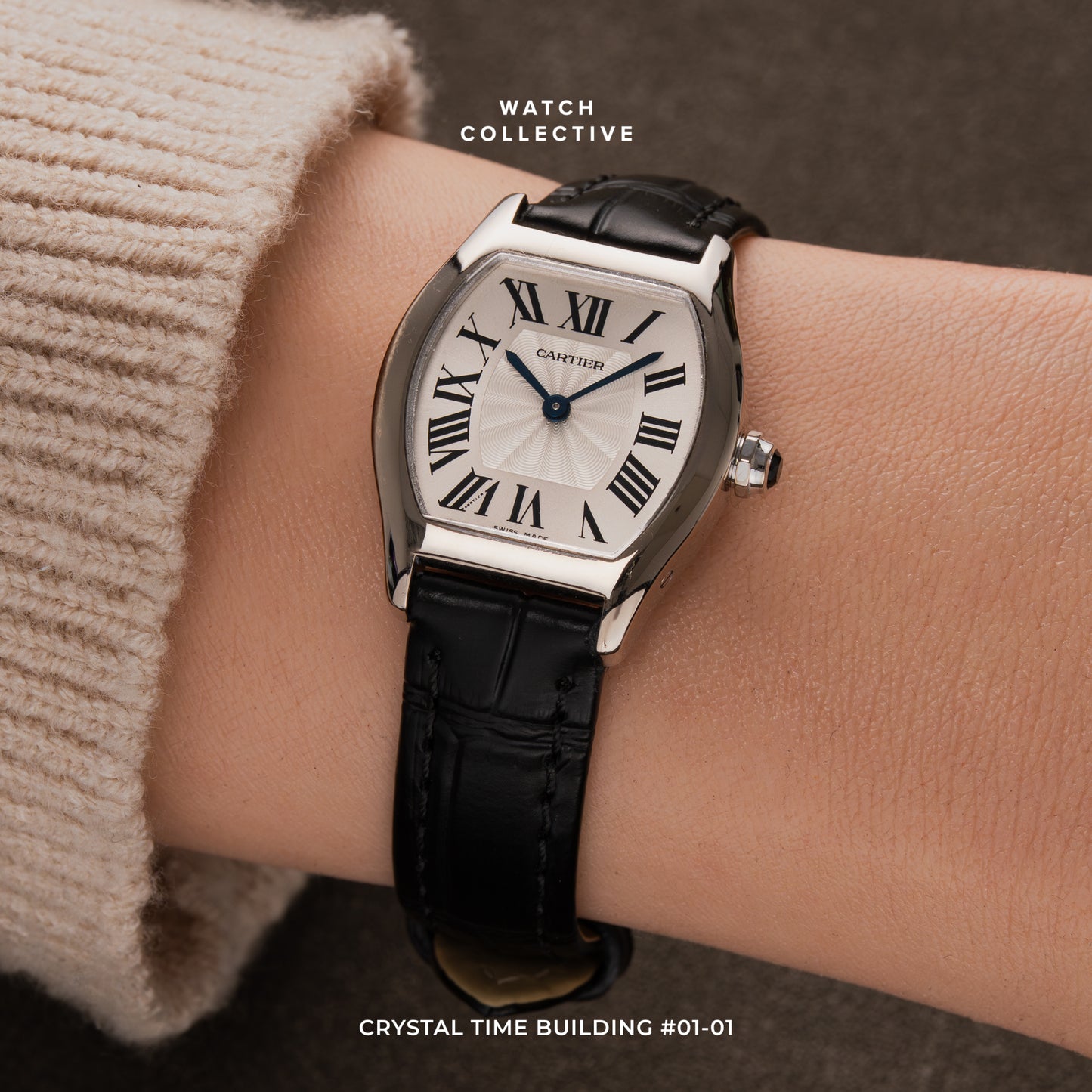 Cartier Mini Tortue 18k White Gold 24mm manual W1556361