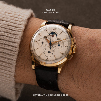 Universal Geneve Tricompax 18k Rose Gold 37mm 1949 manual winding
