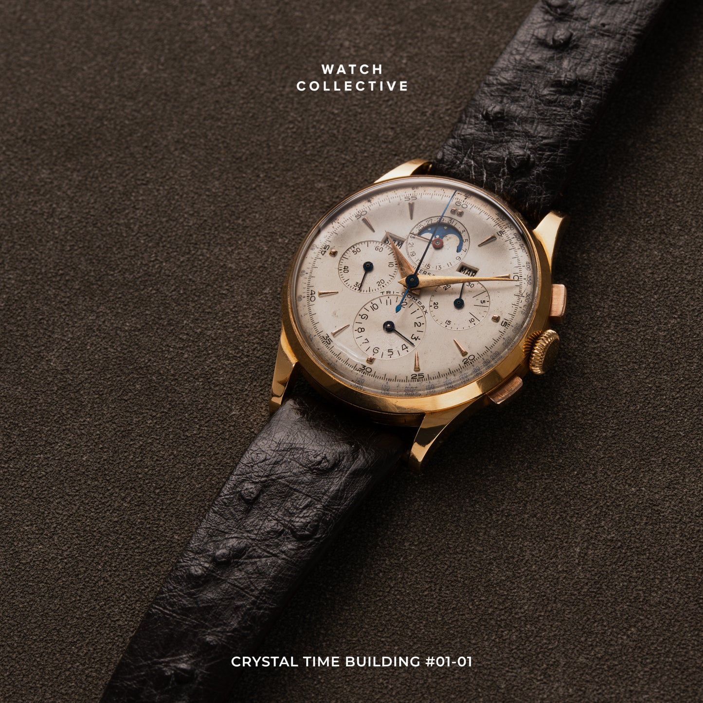 Universal Geneve Tricompax 18k Rose Gold 37mm 1949 manual winding