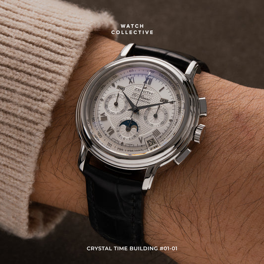 Zenith El Primero Triple Calendar Moonphase Guillioche dial 40mm automatic 03.240.410