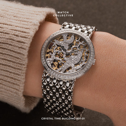 Audemars Piguet Vintage Skeletonized Diamond Birds 18k White Gold 33.5mm