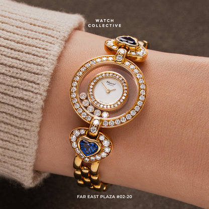 Chopard Happy Diamonds Sapphire heart 18k Yellow Gold Quartz 26mm (Only one other available at 97k)