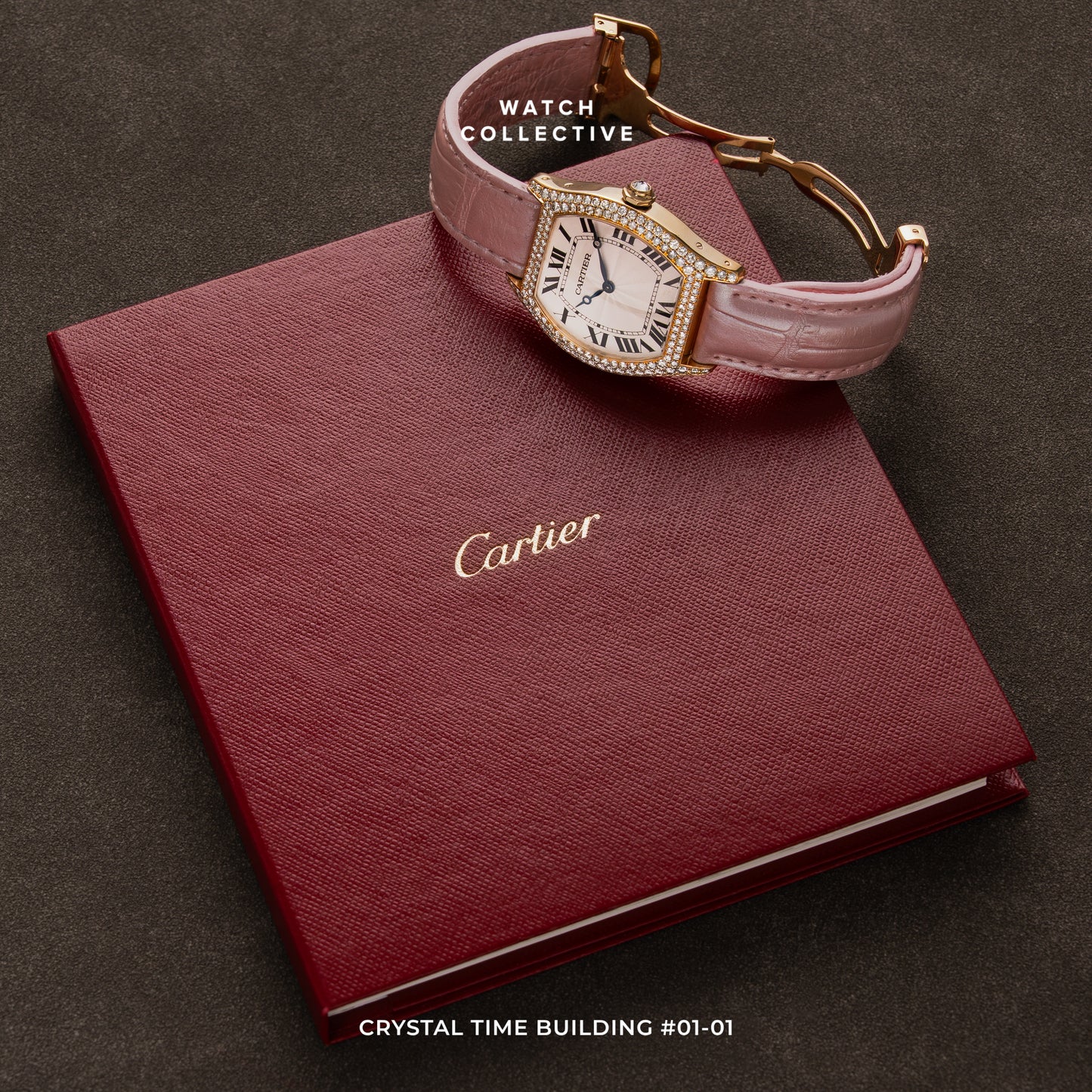 Cartier Tortue 18k Yellow gold diamond bezel 34mm manual winding 2496