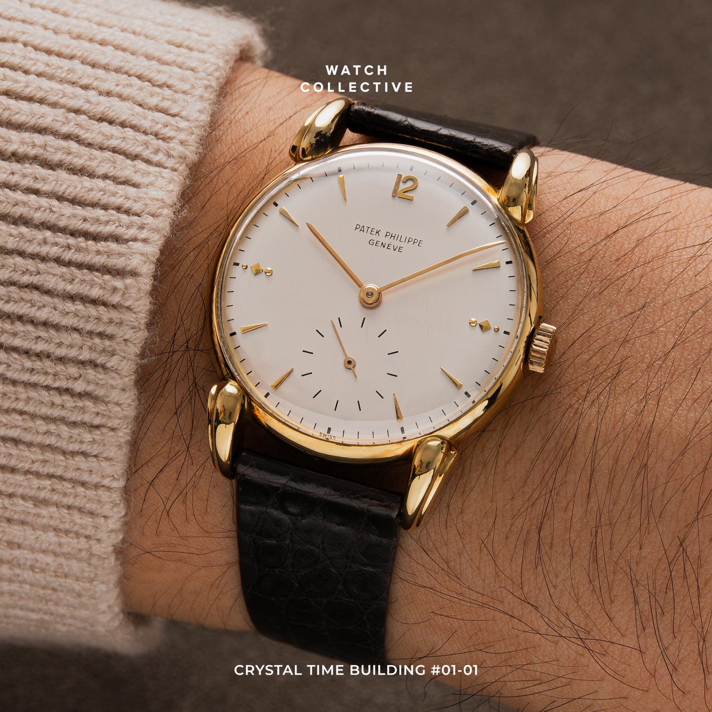 Patek Philippe Calatrava 18k Yellow Gold 1950s small seconds 35mm manual 1590
