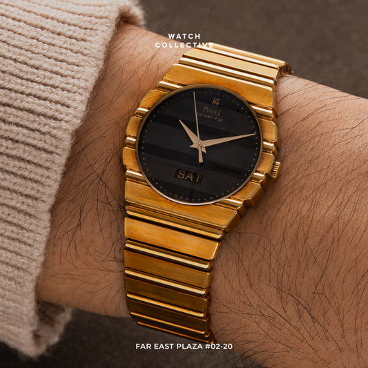 Piaget Polo Onyx dial 18k Yellow gold 31mm quartz 15562 C 701