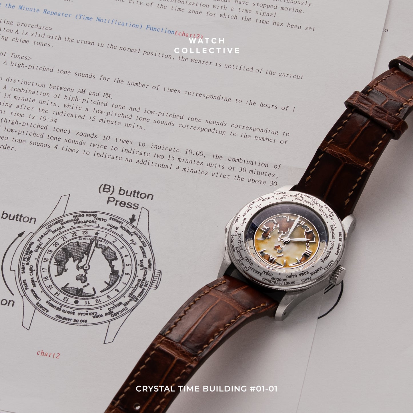 Shellman & Co World Time Minute Repeater Stainless Steel 37mm quartz
