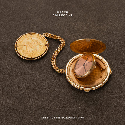Piaget Coin Pocket Watch 18k Yellow Gold
