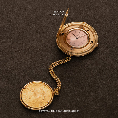 Piaget Coin Pocket Watch 18k Yellow Gold