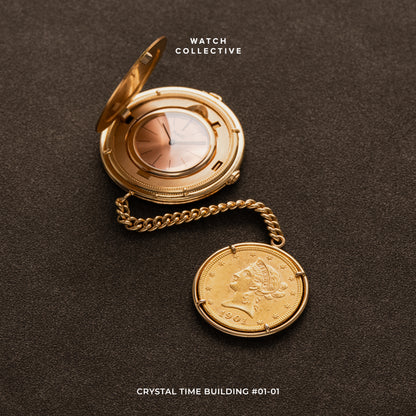 Piaget Coin Pocket Watch 18k Yellow Gold
