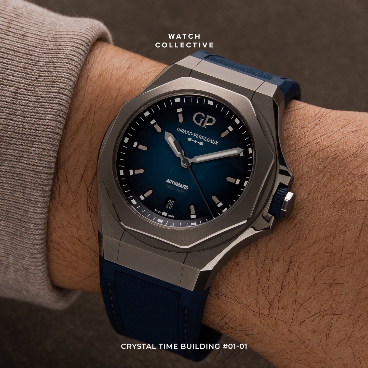 Girard-Perregaux Laureato Automatic Titanium 44mm rubber strap
