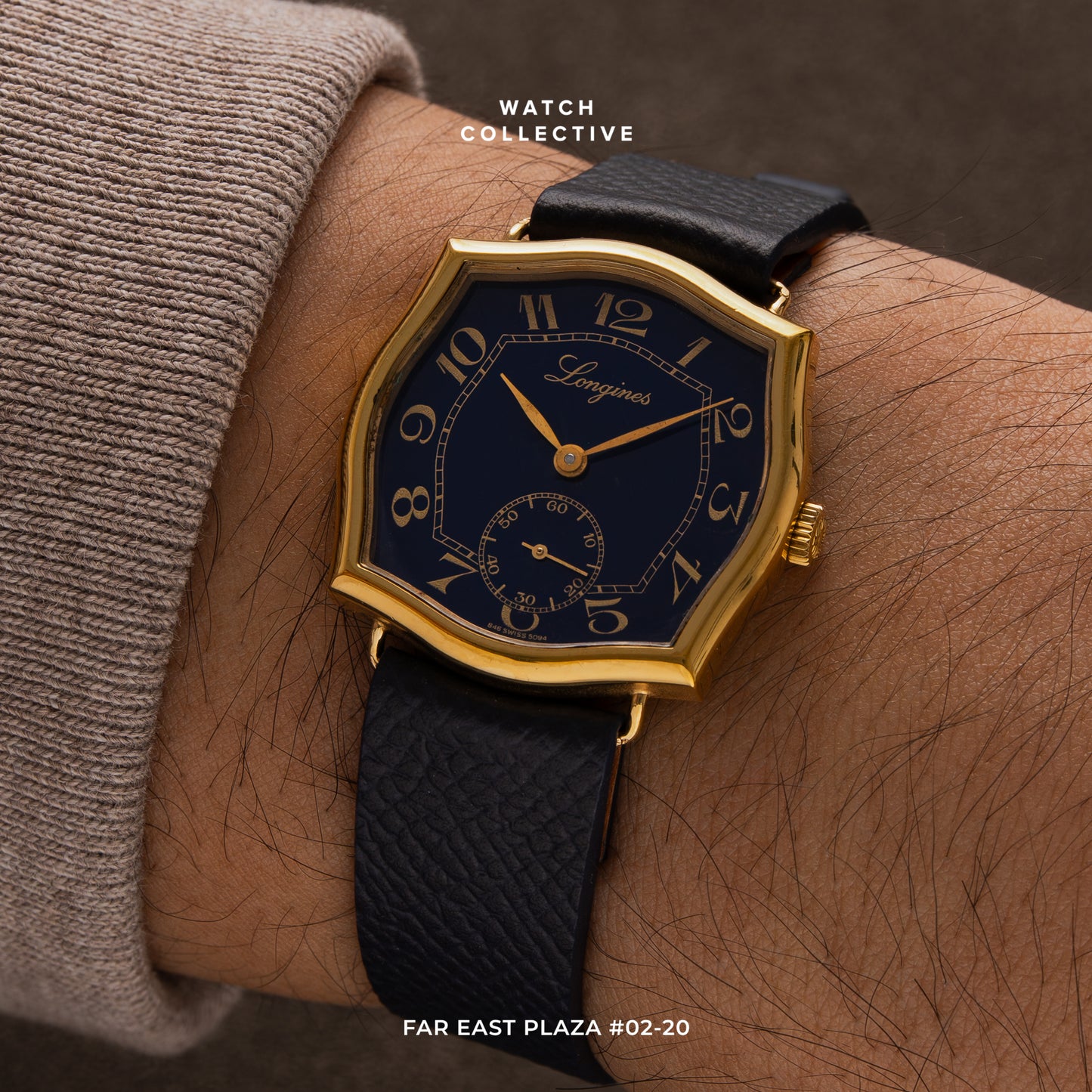 Longines Sympathie Blue Arabic Numerals with Small Seconds Vintage 1969 Maunal Winding