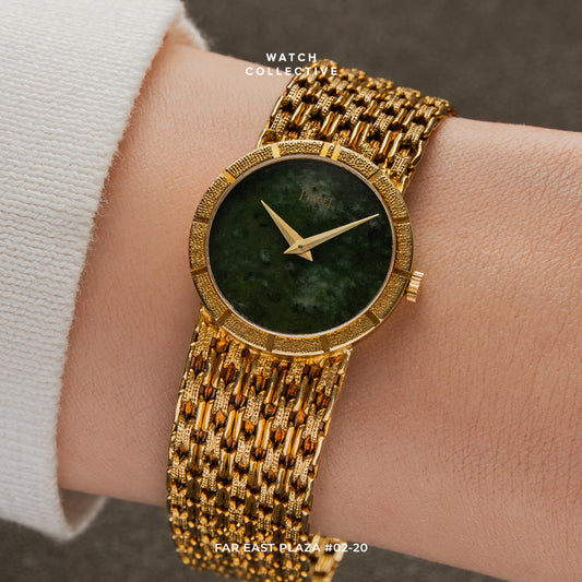 Piaget Rare Jade dial 18K Yellow Gold 24mm Manual Wind 9701N33